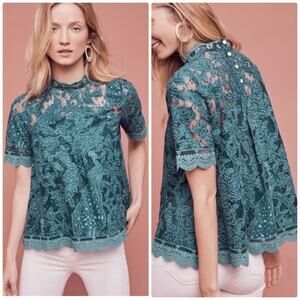 Anthropologie HD Lace Meadows Blouse